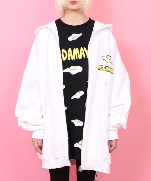 PUNYUS（プニュズ）の「目玉焼き総柄Ｔシャツ(MEDAMAYAKI)（Tシャツ/カットソー・レディース・ホワイト/ブラック・2/1/3/4）」の16枚目の写真