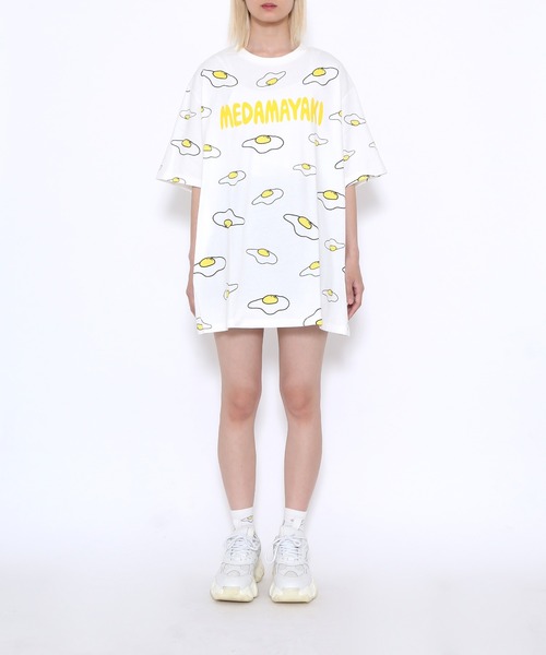 PUNYUS（プニュズ）の「目玉焼き総柄Ｔシャツ(MEDAMAYAKI)（Tシャツ/カットソー・レディース・ホワイト/ブラック・2/1/3/4）」の22枚目の写真