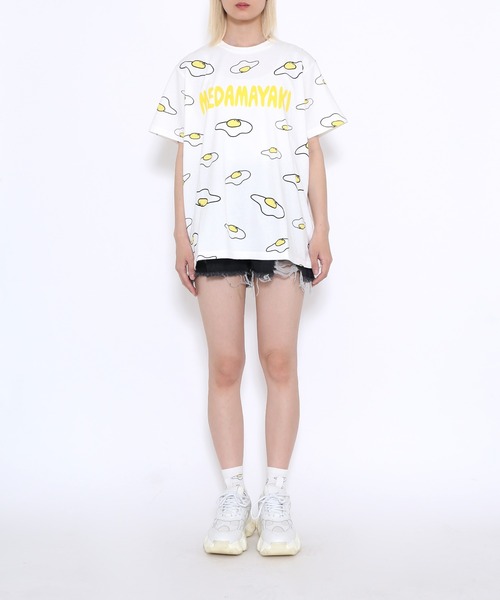 PUNYUS（プニュズ）の「目玉焼き総柄Ｔシャツ(MEDAMAYAKI)（Tシャツ/カットソー・レディース・ホワイト/ブラック・2/1/3/4）」の20枚目の写真