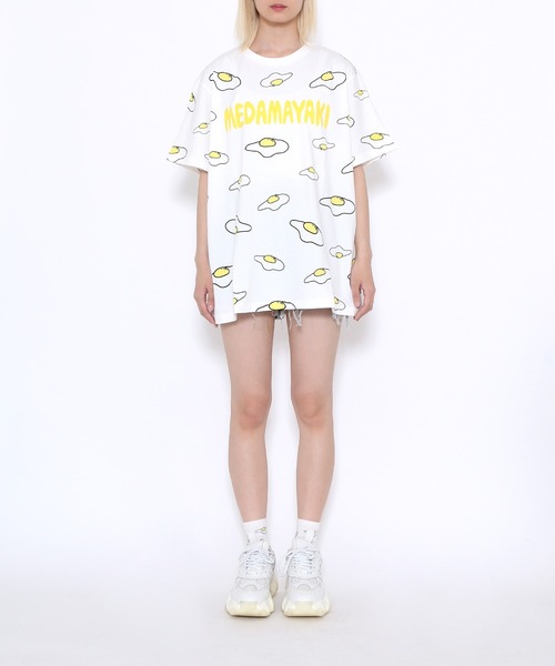 PUNYUS（プニュズ）の「目玉焼き総柄Ｔシャツ(MEDAMAYAKI)（Tシャツ/カットソー・レディース・ホワイト/ブラック・2/1/3/4）」の21枚目の写真