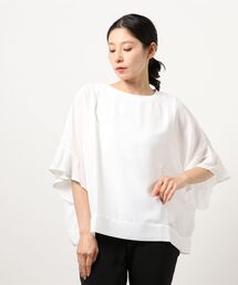 earth music&ecology | 袖フリルシアープルオーバー ＊(Tシャツ/カットソー)