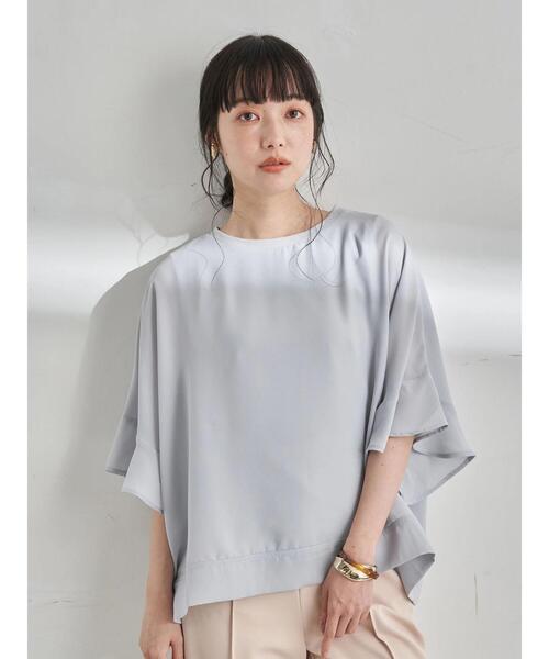 earth music&ecology（アースミュージックアンドエコロジー）の「袖フリルシアープルオーバー ＊（Tシャツ/カットソー・レディース・オフホワイト/サックスブルー/グレイッシュベージュ/ピンクベージュ・FREE）」の7枚目の写真