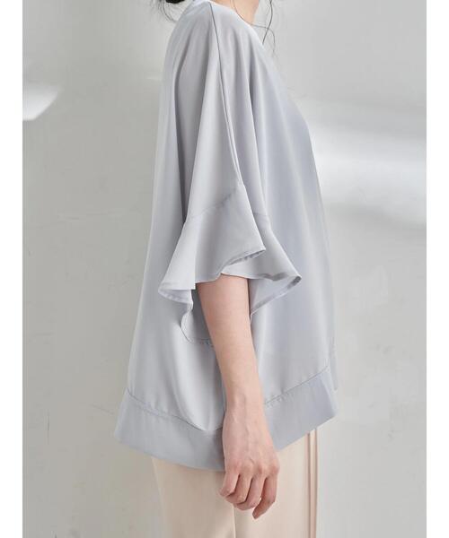 earth music&ecology（アースミュージックアンドエコロジー）の「袖フリルシアープルオーバー ＊（Tシャツ/カットソー・レディース・オフホワイト/サックスブルー/グレイッシュベージュ/ピンクベージュ・FREE）」の15枚目の写真