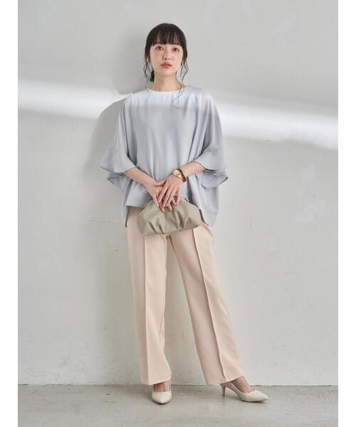 earth music&ecology（アースミュージックアンドエコロジー）の「袖フリルシアープルオーバー ＊（Tシャツ/カットソー・レディース・オフホワイト/サックスブルー/グレイッシュベージュ/ピンクベージュ・FREE）」の19枚目の写真