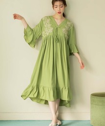 fifth calin | エンブロイダリーフレアスリーブワンピース(ワンピース)