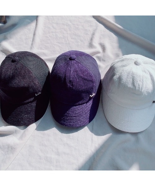 MANIERA（マニエラ）の「【THING FABRICS×MANIERA】パイル×メッシュワイドキャップ（キャップ・メンズ・ブラック/オフホワイト/ネイビー/ピンク/ミント・FREE）」の11枚目の写真