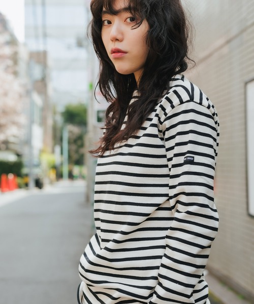 SAINT JAMES（セントジェームス）の「Saint James/セントジェームス GUILDO RA Shirt バスクシャツ（Tシャツ/カットソー・メンズ・ホワイト/ベージュ/ネイビー/ベージュ系その他/グリーン系その他/ホワイト×ネイビー/ホワイト×ブルー/ブラック×ホワイト/ベージュ×ブラック/ブラック/ブルー系その他/グレー系その他2/グレー系その他/ホワイト×レッド/グレー×ホワイト/ホワイト×グレー/グレー/レッド系その他/ネイビー系1/ブラック系その他・XL/L/XS/S/M/XXL/XXS）」の15枚目の写真