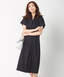 J.PRESS（ジェイプレス）の「【UVケア・消臭効果・接触冷感】コンパクトコットンスムース バンドカラー ワンピース（ワンピース）」
