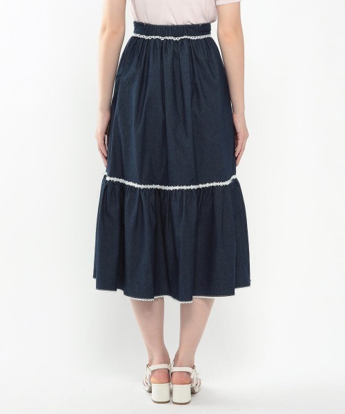 LODISPOTTO（ロディスポット）の「フルールレースデニムミディスカート（スカート・レディース・ネイビー/ホワイト・MEDIUM）」の6枚目の写真