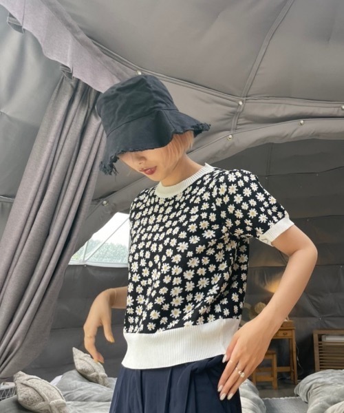 KOR（ケーオーアール）の「フリンジバケットハット（ハット・レディース・ブラック/アイボリー・FREE）」の10枚目の写真