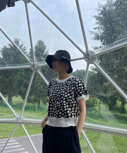 KOR（ケーオーアール）の「フリンジバケットハット（ハット・レディース・ブラック/アイボリー・FREE）」の7枚目の写真