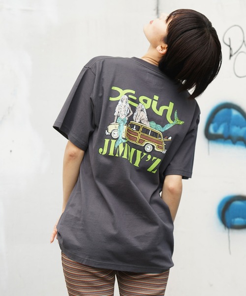 X-girl（エックスガール）の「X-girl × JIMMY’Z SAVE THE MERMAIDZ S/S TEE（Tシャツ/カットソー・レディース・チャコール/ライトパープル/ホワイト・XL/S/M/L）」の2枚目の写真