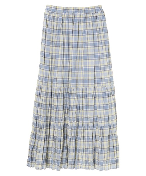 earth music&ecology（アースミュージックアンドエコロジー）の「【WEB限定】ワッシャーティアードスカート ＊（スカート・レディース・パープル/ネイビー/アイボリー/ドット/チェック・FREE）」の19枚目の写真