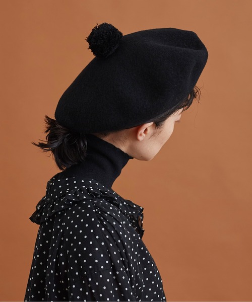 Malle（マル）の「△Malle　ベレー帽（ハンチング/ベレー帽・レディース・ブラック・FREE）」の5枚目の写真