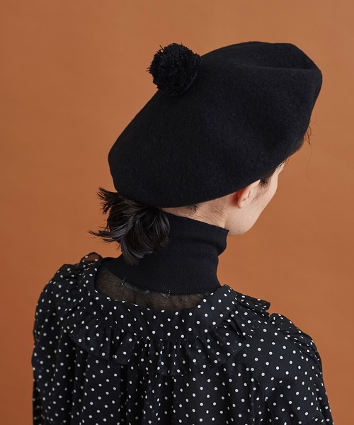 Malle（マル）の「△Malle　ベレー帽（ハンチング/ベレー帽・レディース・ブラック・FREE）」の9枚目の写真