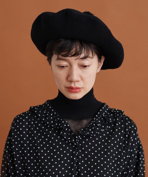 Malle（マル）の「△Malle　ベレー帽（ハンチング/ベレー帽・レディース・ブラック・FREE）」の8枚目の写真