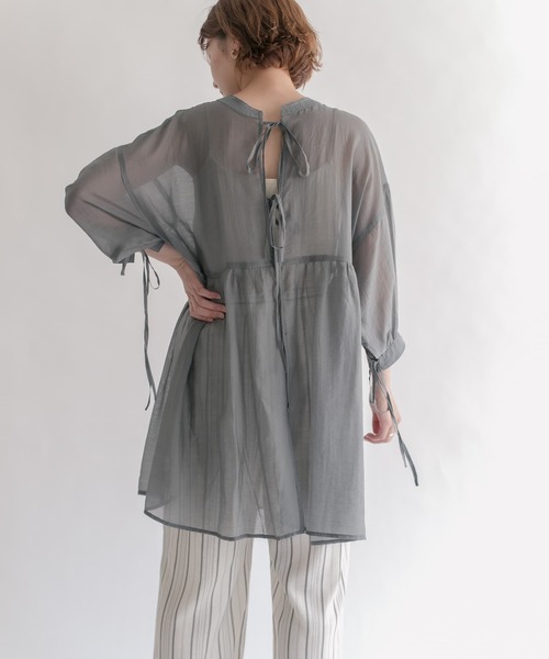 KBF（ケイビーエフ）の「2WAYリボンチュニック（シャツ/ブラウス・レディース・アイボリー/チャコールグレー/グレー系その他・ONE）」の13枚目の写真