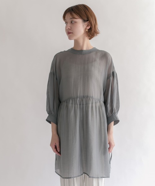 KBF（ケイビーエフ）の「2WAYリボンチュニック（シャツ/ブラウス・レディース・アイボリー/チャコールグレー/グレー系その他・ONE）」の17枚目の写真