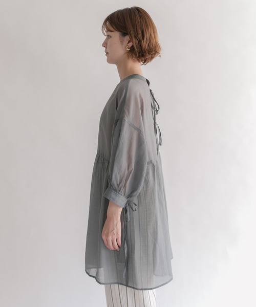 KBF（ケイビーエフ）の「2WAYリボンチュニック（シャツ/ブラウス・レディース・アイボリー/チャコールグレー/グレー系その他・ONE）」の18枚目の写真