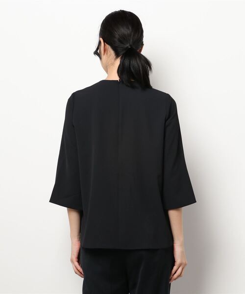 PICCIN(ピッチン)の「7分袖パールブラウス(シャツ/ブラウス・レディース・ブラック/オフホワイト・M)」の3枚目の写真