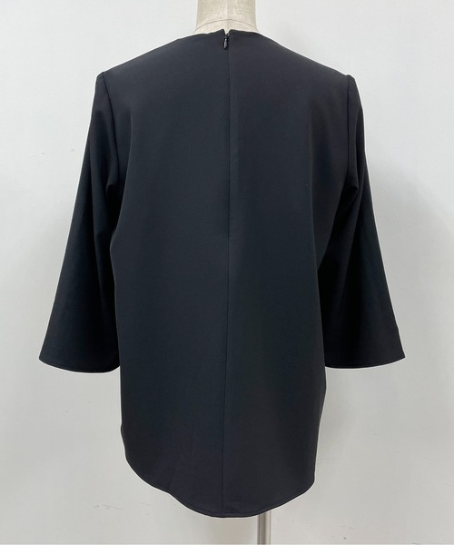 PICCIN(ピッチン)の「7分袖パールブラウス(シャツ/ブラウス・レディース・ブラック/オフホワイト・M)」の8枚目の写真