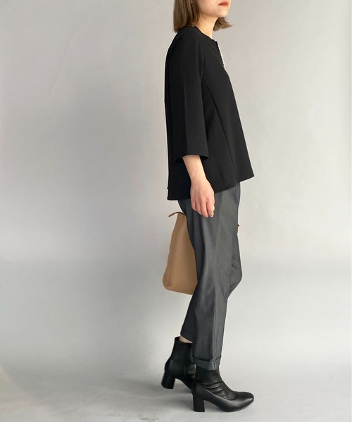 PICCIN(ピッチン)の「7分袖パールブラウス(シャツ/ブラウス・レディース・ブラック/オフホワイト・M)」の22枚目の写真