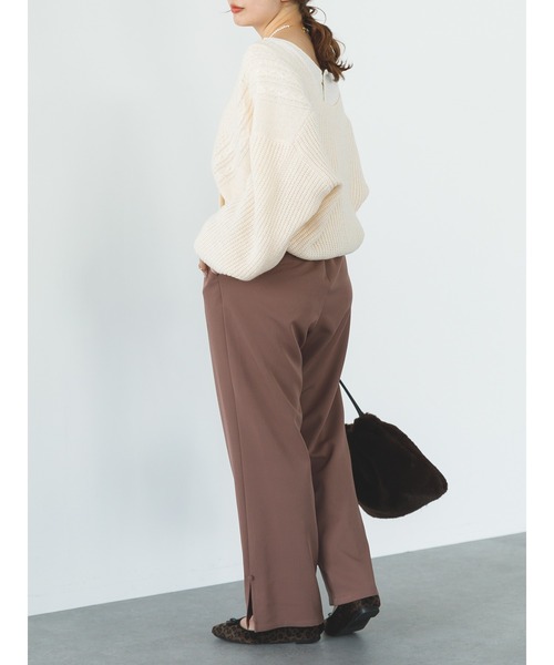 SLURR（スラ―）の「【マシンウォッシャブル】ケーブルカシュクールカーディガン（カーディガン/ボレロ・レディース・ピンク/ブルー系その他7/アイボリー・FREE）」の7枚目の写真