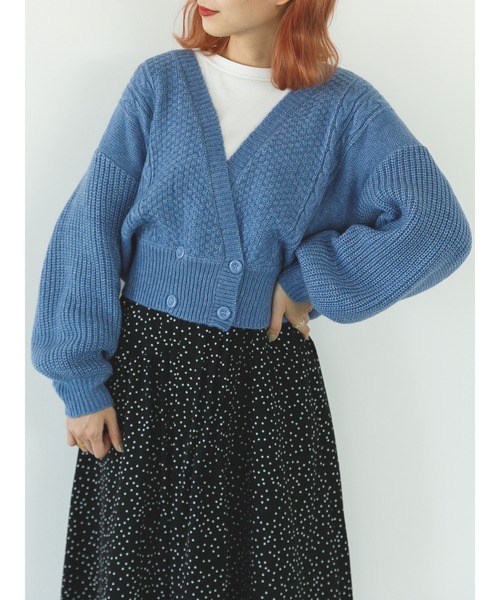 SLURR（スラ―）の「【マシンウォッシャブル】ケーブルカシュクールカーディガン（カーディガン/ボレロ・レディース・ピンク/ブルー系その他7/アイボリー・FREE）」の20枚目の写真