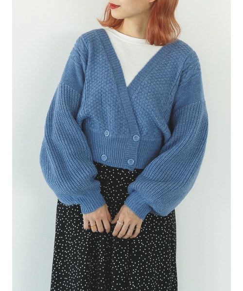 SLURR（スラ―）の「【マシンウォッシャブル】ケーブルカシュクールカーディガン（カーディガン/ボレロ・レディース・ピンク/ブルー系その他7/アイボリー・FREE）」の21枚目の写真