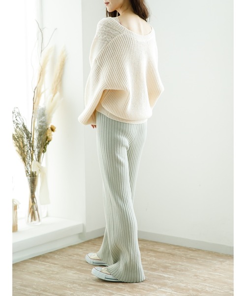 SLURR（スラ―）の「【マシンウォッシャブル】ケーブルカシュクールカーディガン（カーディガン/ボレロ・レディース・ピンク/ブルー系その他7/アイボリー・FREE）」の5枚目の写真