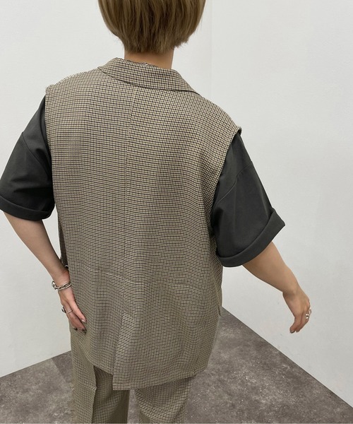 apres jour mignon（アプレジュールミニョン）の「チェックジレジャケット【SETUP可能】【ZOZOTOWN限定アイテム】（ベスト・レディース・ブラウン系その他/その他/ベージュ・フリー/X-LARGE）」の22枚目の写真