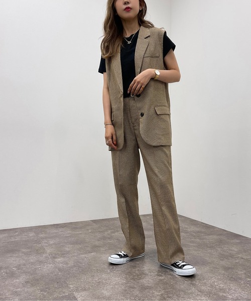 apres jour mignon（アプレジュールミニョン）の「チェックジレジャケット【SETUP可能】【ZOZOTOWN限定アイテム】（ベスト・レディース・ブラウン系その他/その他/ベージュ・フリー/X-LARGE）」の15枚目の写真