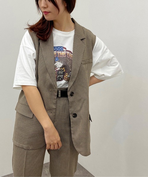 apres jour mignon（アプレジュールミニョン）の「チェックジレジャケット【SETUP可能】【ZOZOTOWN限定アイテム】（ベスト・レディース・ブラウン系その他/その他/ベージュ・フリー/X-LARGE）」の10枚目の写真