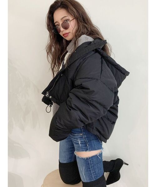 GYDA（ジェイダ）の「backロングショートダウンコート（ダウンジャケット/コート・レディース・ブラック/ライトグレー・FREE）」の12枚目の写真