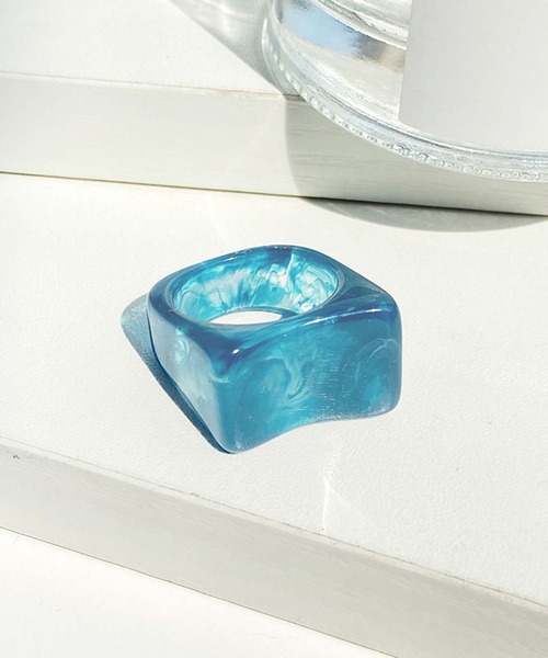 juweel（ユウェル）の「スクエア マーブル アクリルリング（リング・レディース・A/B/C/D/E/F/G・FREE）」の5枚目の写真
