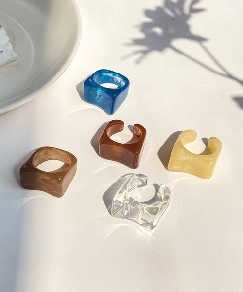 juweel（ユウェル）の「スクエア マーブル アクリルリング（リング・レディース・A/B/C/D/E/F/G・FREE）」の8枚目の写真