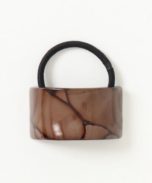 Three Four Time（ｽﾘｰﾌｫｰﾀｲﾑ）の「フランス製マーブルポニー（ヘアゴム・レディース・グレー/ブラウン・FREE）」の4枚目の写真