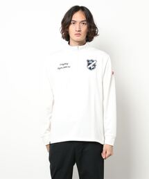 【FILA GOLF/フィラゴルフ】ワッペンロゴ ハーフジップ ストレッチ ロンT/UVカット/保温