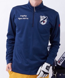 【FILA GOLF/フィラゴルフ】ワッペンロゴ ハーフジップ ストレッチ ロンT/UVカット/保温