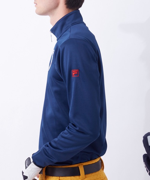 FILA(フィラ)の「【FILA GOLF/フィラゴルフ】ワッペンロゴ ハーフジップ ストレッチ ロンT/UVカット/保温(Tシャツ/カットソー・メンズ・オフホワイト/ブラック/ネイビー・LL/M/L/3L)」の6枚目の写真