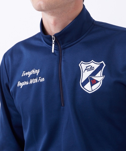 FILA(フィラ)の「【FILA GOLF/フィラゴルフ】ワッペンロゴ ハーフジップ ストレッチ ロンT/UVカット/保温(Tシャツ/カットソー・メンズ・オフホワイト/ブラック/ネイビー・LL/M/L/3L)」の18枚目の写真