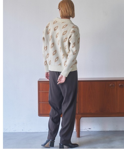 VACANCY（ヴァカンシー）の「ジャガード柄ポロニット（ニット/セーター・レディース・ブラック/グリーン/ナチュラル・FREE）」の19枚目の写真