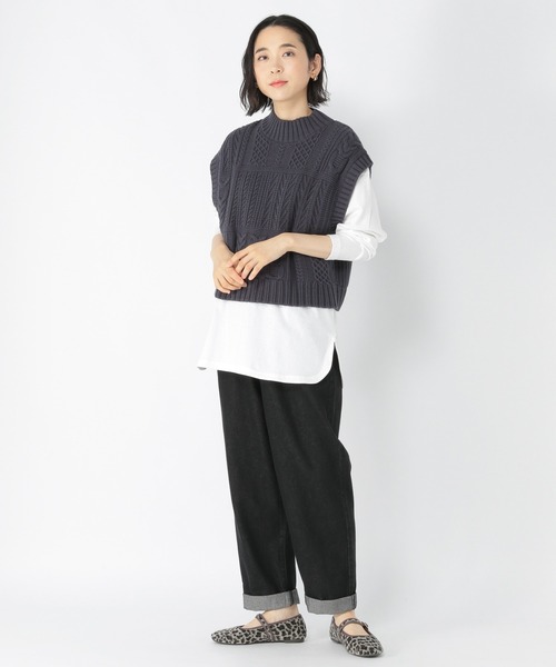 studio CLIP（スタディオクリップ）の「レイヤードロングTシャツ（Tシャツ/カットソー・レディース・スモーク/オフホワイト/アイボリー・MEDIUM/LARGE）」の11枚目の写真