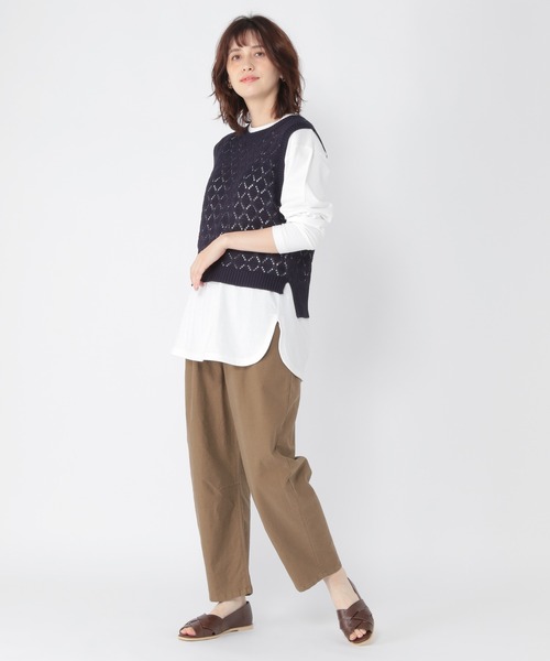 studio CLIP（スタディオクリップ）の「レイヤードロングTシャツ（Tシャツ/カットソー・レディース・スモーク/オフホワイト/アイボリー・MEDIUM/LARGE）」の19枚目の写真