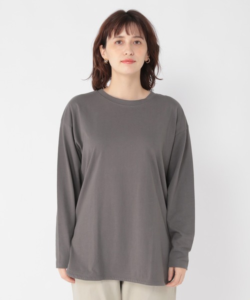 studio CLIP（スタディオクリップ）の「レイヤードロングTシャツ（Tシャツ/カットソー・レディース・スモーク/オフホワイト/アイボリー・MEDIUM/LARGE）」の9枚目の写真