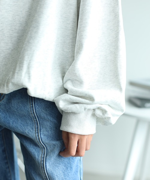 aimoha（アイモハ）の「レトロ調カジュアルオーバースウェット（スウェット・レディース・ブラック/グレー・FREE）」の10枚目の写真