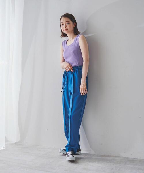 coen(コーエン)の「テレコノースリーブタンクトップ2(タンクトップ・レディース・ダークブラウン/ライラック/ナチュラル/ブラック・L/M)」の6枚目の写真