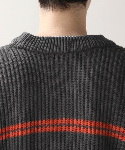 RAGEBLUE（レイジブルー）の「レトロボーダーニットクルー/236352（ニット/セーター・メンズ・ダークグリーン/ブラウン/ブルー/アイボリー/ダークグレー・MEDIUM/LARGE）」の13枚目の写真