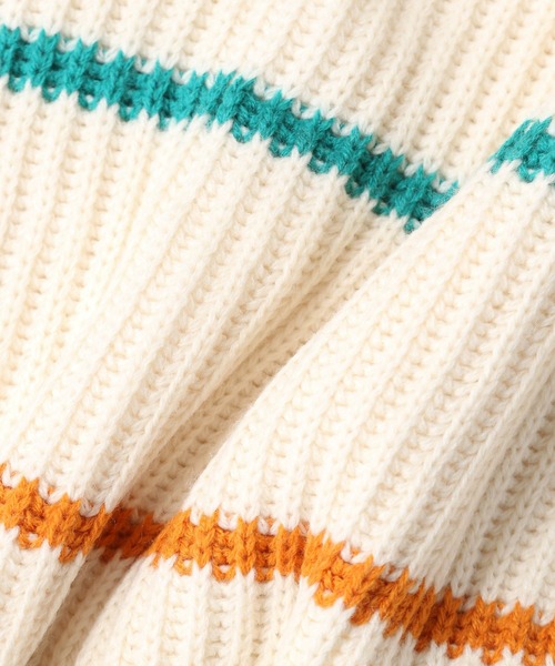 RAGEBLUE（レイジブルー）の「レトロボーダーニットクルー/236352（ニット/セーター・メンズ・ダークグリーン/ブラウン/ブルー/アイボリー/ダークグレー・MEDIUM/LARGE）」の11枚目の写真