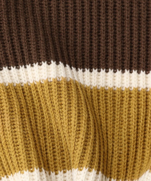 RAGEBLUE（レイジブルー）の「レトロボーダーニットクルー/236352（ニット/セーター・メンズ・ダークグリーン/ブラウン/ブルー/アイボリー/ダークグレー・MEDIUM/LARGE）」の8枚目の写真